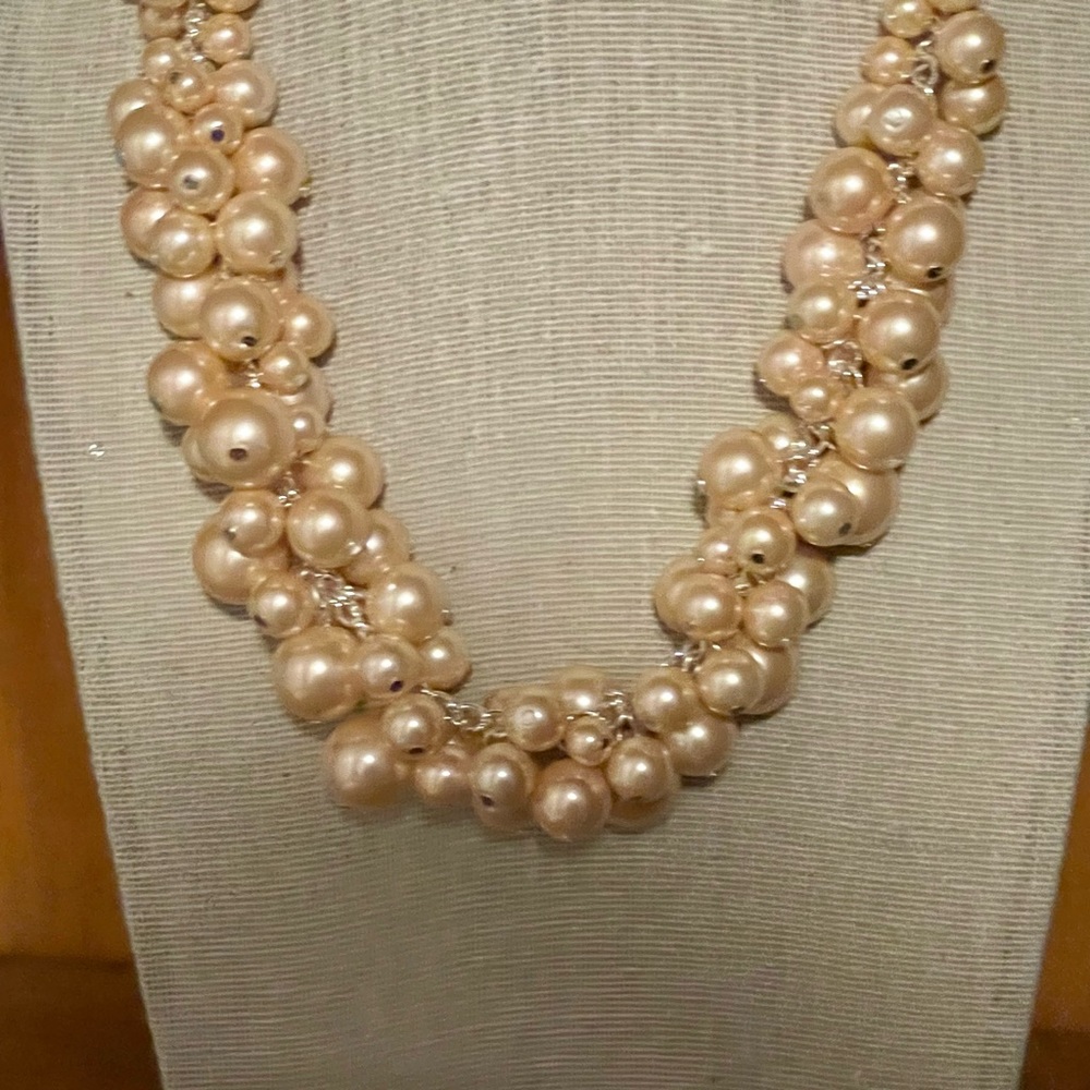Charter Club Necklace SilverzTone Pink Lab Created Cultured Pearls